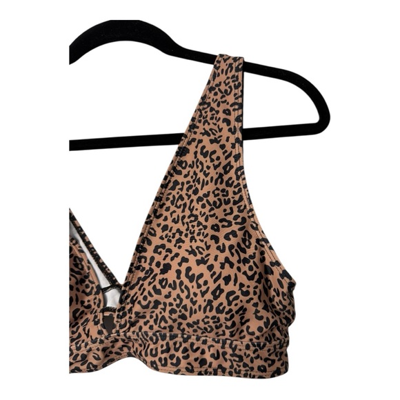 Halara Deep V-Neck Leopard Print Bikini Top Large NWT - Picture 4 of 7